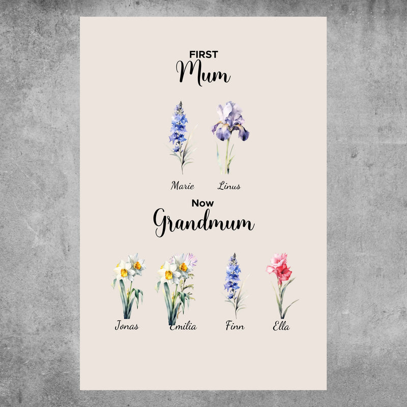Personalized Poster - First Mum, Now Grandmum