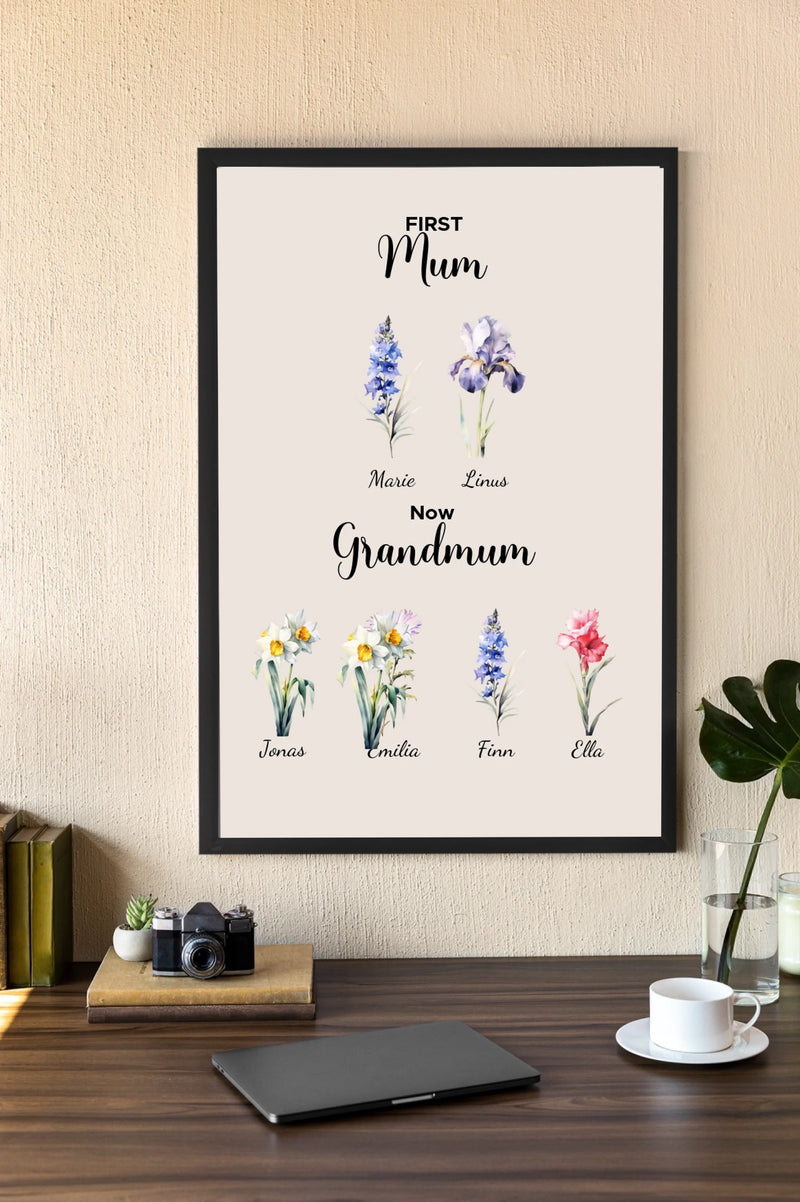 Personalized Poster - First Mum, Now Grandmum