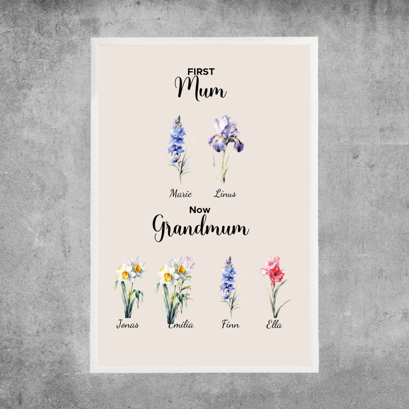 Personalized Poster - First Mum, Now Grandmum